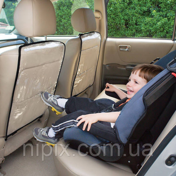 Авточехол "Авто-Кроха" - захист спинки сидіння з БЛАКИТНОЮ окантовкою