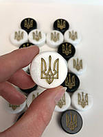 Фішки для гри нарди з каменю 27×12мм з гравіруванням тризуб, фото 5