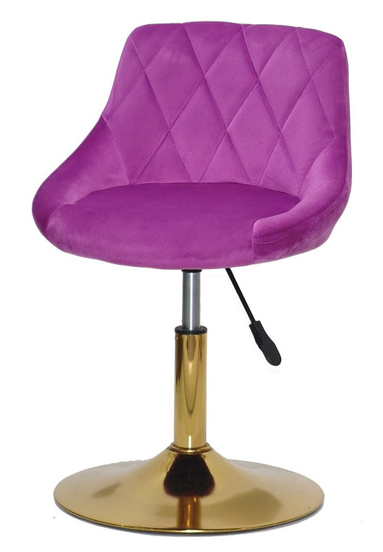 Стілець Foro (Форо) GD-Base бузковий 1022 (фіолетовий) велюр на золотій круглій нозі-опорі, регульованій висотою, фото 1