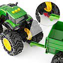 Іграшковий трактор John Deere Kids Monster Treads із причепом і великими колесами (47353), фото 3