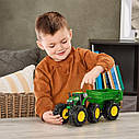 Іграшковий трактор John Deere Kids Monster Treads із причепом і великими колесами (47353), фото 7