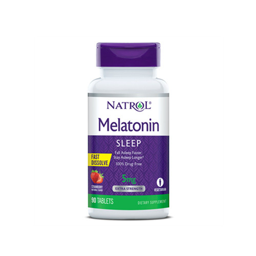 Мелатонін швидкого вивільнення (Melatonin) 5 мг 90 таблеток зі смаком полуниці BX157