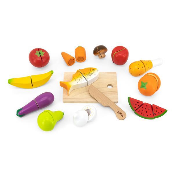 Іграшкові продукти Viga Toys Нарізана їжа з дерева (44579) - фото 1 - id-p1611390957