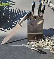 Набір кухонних ножів із підставкою 6 предметів Edenberg EB-11003 Набір ножів із неіржавкої сталі на підставці