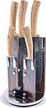 Набір кухонних ножів із підставкою 6 предметів Edenberg EB-11004 Набір ножів із неіржавкої сталі на підставці, фото 7