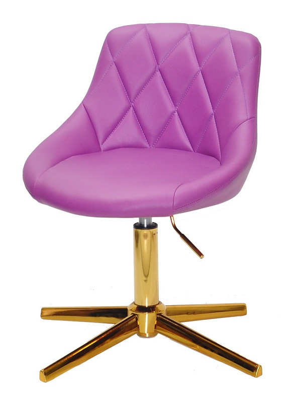 Стілець Foro GD-Modern Base пурпуровий 1010 шкірозамінник, на золотій хрестовині зі стопами, регулювання висоти, фото 1