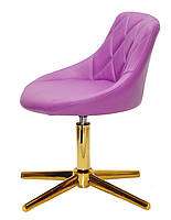 Стілець Foro GD-Modern Base пурпуровий 1010 шкірозамінник, на золотій хрестовині зі стопами, регулювання висоти, фото 3