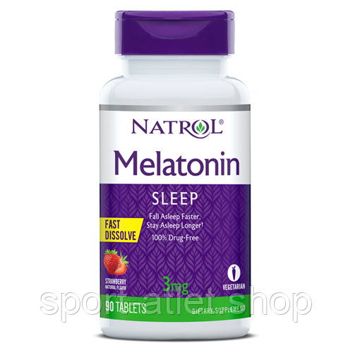 Натуральна добавка Natrol Melatonin 3mg Fast Dissolve, 90 таблеток, ТЕРМІН 06.22