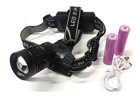 Ліхтар налобний Police T81-P50 LED + zoom + microUSB + 2х18650 + 4 режими