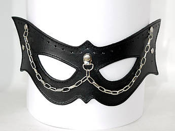 Кожаная маска Кошка-цепочки Scappa Черная М-9