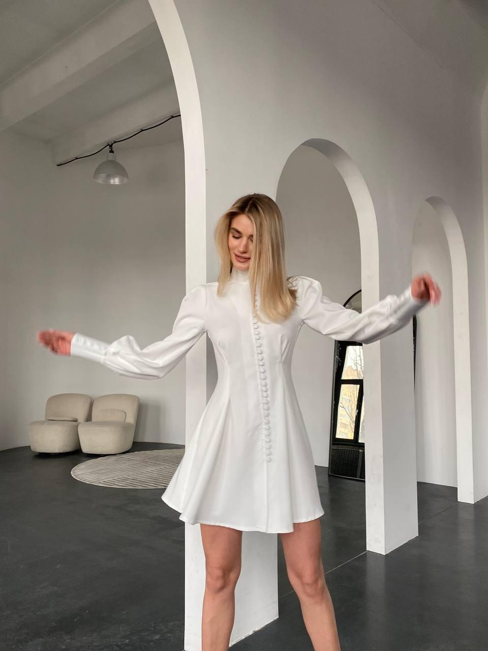 Сплата мінім Августина жіноче гарне на гудзиках з об’ємними рукавами різні кольори Smf748