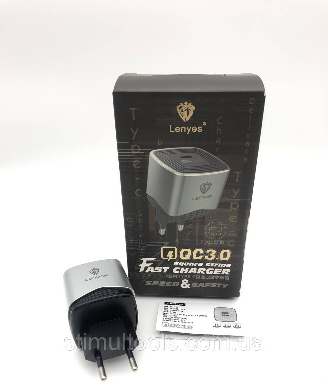 Мережевий зарядний пристрій МЗП адаптер 220 V LENYES LCH082 PD20W, фото 1
