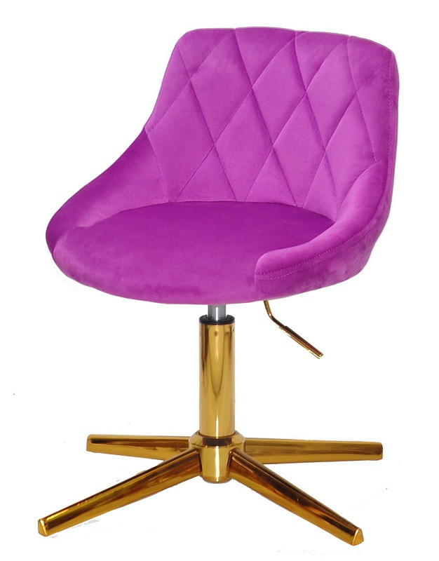 Стілець Foro GD-Modern Base бузковий 1022 велюр, на золотій хрестовині зі стопами, регулювання висоти, фото 1