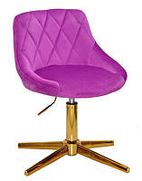 Стілець Foro GD-Modern Base бузковий 1022 велюр, на золотій хрестовині зі стопами, регулювання висоти, фото 2