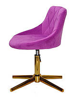 Стілець Foro GD-Modern Base бузковий 1022 велюр, на золотій хрестовині зі стопами, регулювання висоти, фото 3