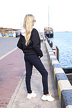 Теплі жіночі спортивні штани 907 темно-сині 50-52, фото 3
