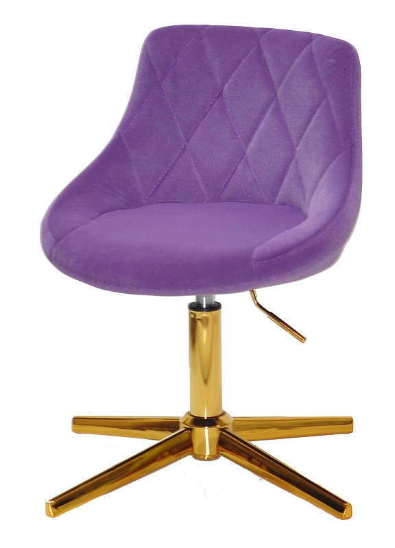 Стілець Foro GD-Modern Base пурпуровий 1013 велюр, на золотій хрестовині зі стопами, регулювання висоти, фото 1