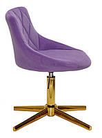 Стілець Foro GD-Modern Base пурпуровий 1013 велюр, на золотій хрестовині зі стопами, регулювання висоти, фото 4