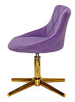 Стілець Foro GD-Modern Base пурпуровий 1013 велюр, на золотій хрестовині зі стопами, регулювання висоти, фото 3