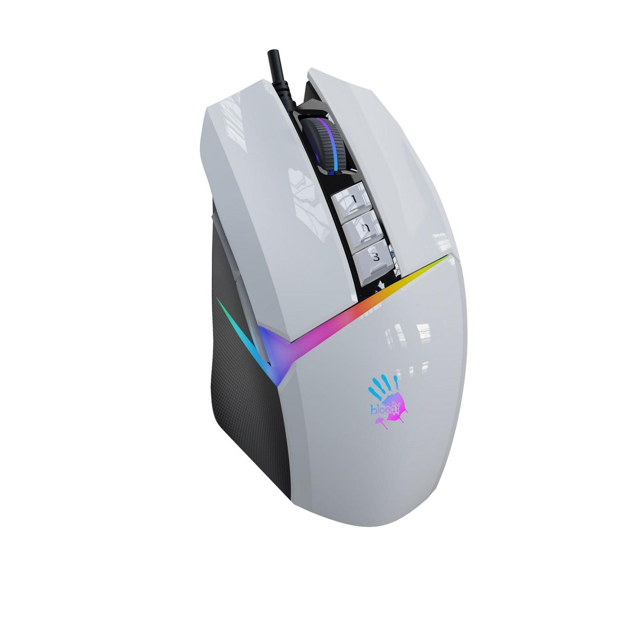 Купить Игровая мышь Bloody W60 Max белая, проводная, геймерская мышка с ...