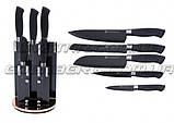 Набір кухонних ножів із підставкою 6 предметів Edenberg EB-11006 Набір ножів із неіржавкої сталі на підставці, фото 4