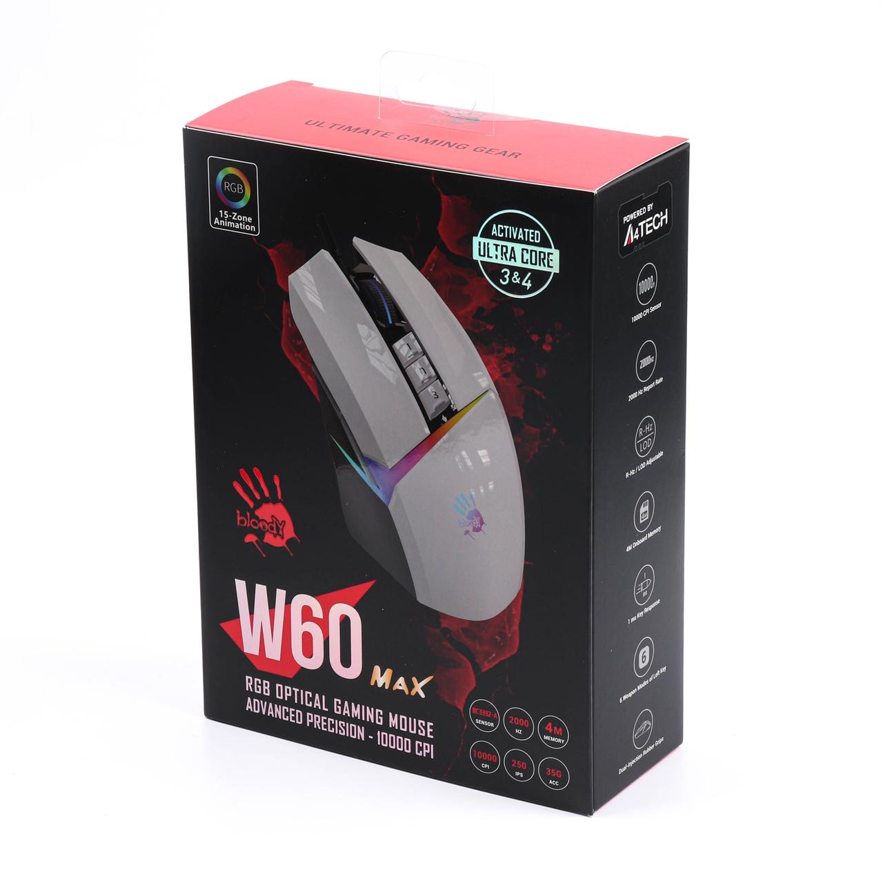 Купить Игровая мышь Bloody W60 Max белая, проводная, геймерская мышка с ...