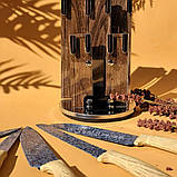 Набір кухонних ножів із підставкою 6 предметів Edenberg EB-11004 Набір ножів із неіржавкої сталі на підставці, фото 5