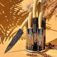 Набір кухонних ножів із підставкою 6 предметів Edenberg EB-11004 Набір ножів із неіржавкої сталі на підставці