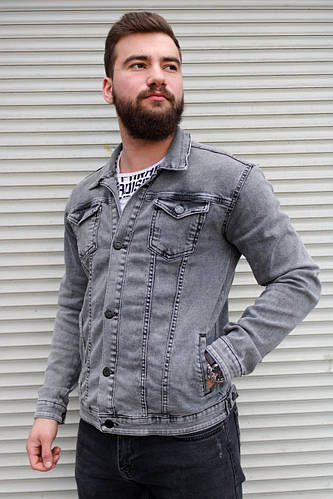 Купить Джинсовка мужская деми серая , Турция Сл 2134- С,М, цена 1100 ...