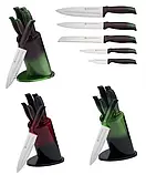 Набір кухонних ножів із підставкою 6 предметів Edenberg EB-11022 Набір ножів із неіржавкої сталі на підставці, фото 4
