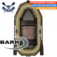 Надувная лодка Барк В-240СД двухместная гребная лодка ПВХ Bark B-240CD реечный настил сдвижные сиденья