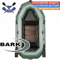 Надувная лодка Барк В-300Д трехместная гребная лодка ПВХ Bark B-300D реечный настил сдвижные сиденья