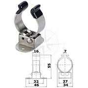 Тримач для багрів і вісел пружинний 30/35 мм неіржавка сталь Osculati