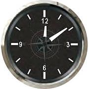 Годинник для човна та катера 12 годин неіржавка сталь чорний Sunfine