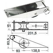 Роульс якірний 2315 мм неіржавка сталь Osculati