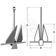 Якір для локді катера Danforth сталь 4 кг Osculati