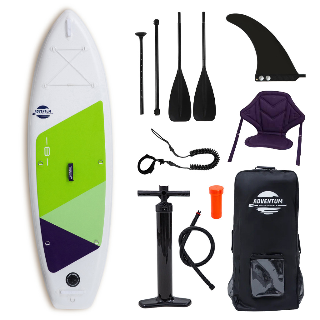 Сапборд Adventum 8.0 GREEN — надувна дошка для САП серфінгу, sup board