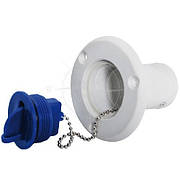 Горловина топливного лодочного бака "WATER" 38 мм нейлон/склопластик білий/синій Osculati