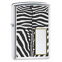 Запальничка Zippo Zebra Print Silver (28046) Справжня запальничка Zippo із захистом від вітру