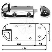 Засувка підпружинена суднова 134 мм неіржавка сталь Osculati