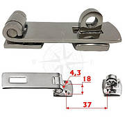 Засувка рундука судова 75 мм неіржавка сталь Osculati