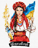 Картина по номерам Идейка Девушка с бандеровским смузи (KH4862) 40 х 50 см