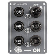 Панель керування для яхти вертикальна 3 тумблери IP56 Osculati