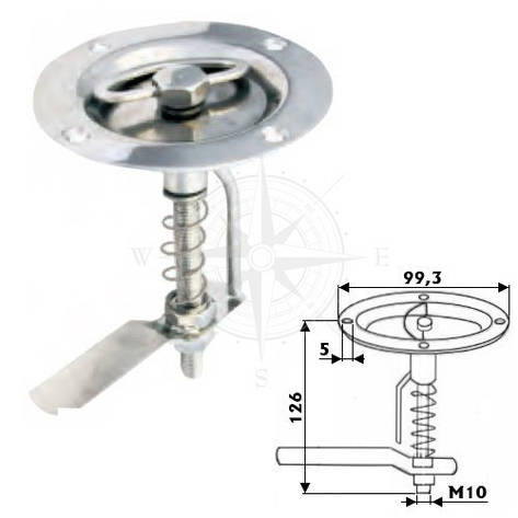 Ручка люка потайна для човна та катера з натягом 993 мм неіржавка сталь Sunfine, фото 1