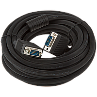 Кабель VGA-7.0BK LogicPower 7 м чорний (з двома фермировими кільцями)