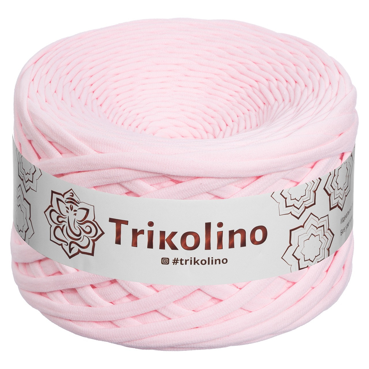 Трикотажна пряжа Trikolino, 7-9 мм., 50 м., Рожеві перли, нитки для в'язання, фото 1