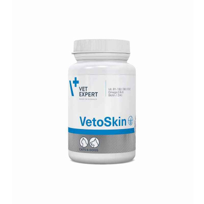 VetExpert (ВетЕксперт) VetoSkin Харчова добавка для здоров'я шкіри та вовни кішок та собак (90 таблеток.)