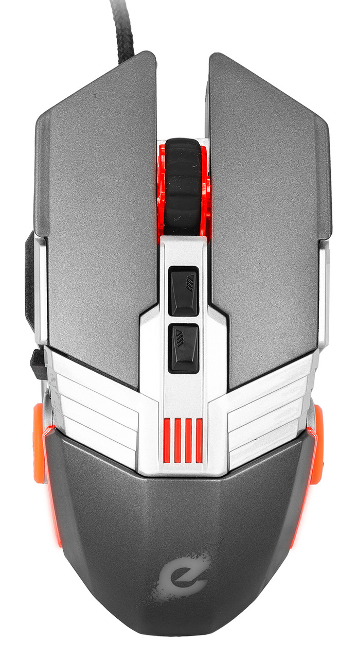 Мишка провідна оптична ERGO NL-780 USB RGB з підсвіткою 800-6400 DPI Чорний/ Сірий