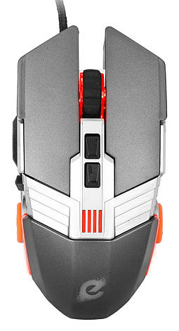 Мишка провідна оптична ERGO NL-780 USB RGB з підсвіткою 800-6400 DPI Чорний/ Сірий, фото 1