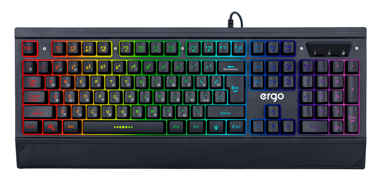 Клавіатура провідна ігрова ERGO KB-640 RGB з підсвіткою Чорний